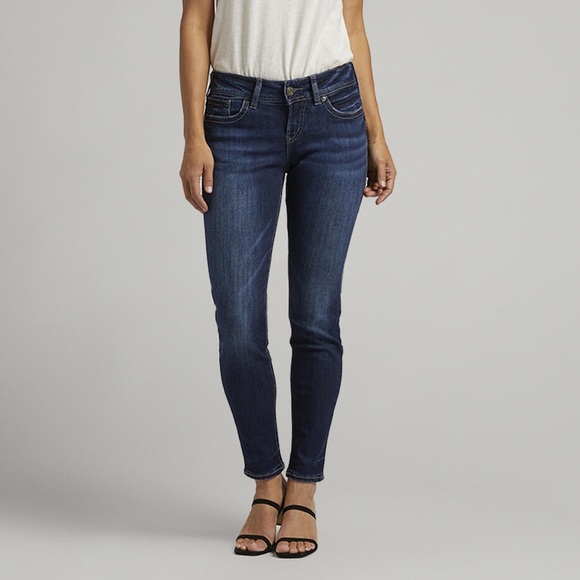 Silver Jeans Denim - Silver Jeans Suki High Super Skinny Dark Wash Jeans Size 28